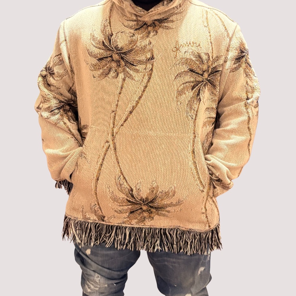Amiri Twisted Palms Tapestry Hoodie in Multicolor